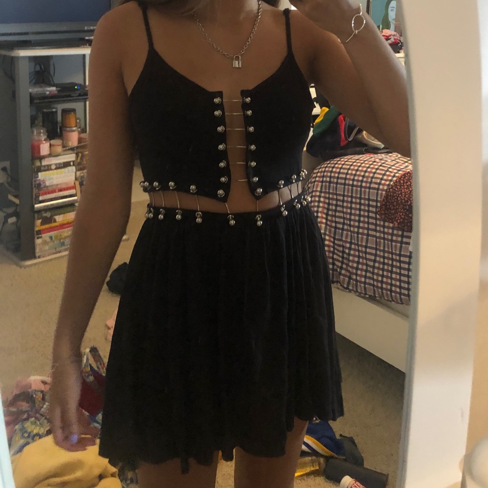 Black Barbell Cut-Out Dress